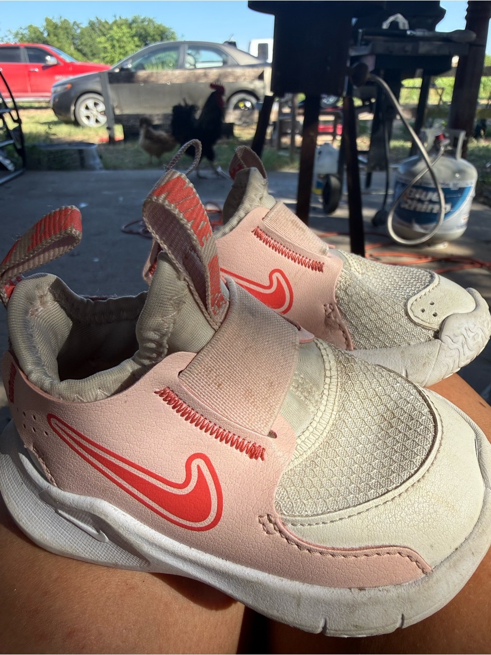 Nike Kids Pink and Coral Slip-On Sneakers